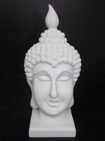 FENG SHUI BUST STATUE OF BUDDHA HEAD W/ MARBLE FINISH