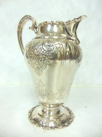 Antique Samuel Kirk Coin Silver Water Pitcher