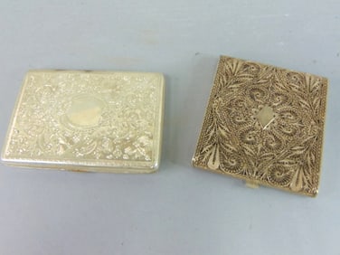 Lot of Two Vintage Sterling Silver Cigarette Cases