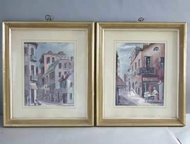 Pair of Vintage Estate Artist Signed Robert Chase Framed Art Prints