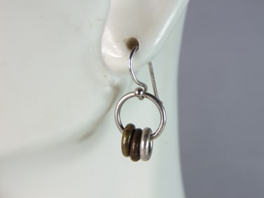 Womens Vintage Estate Sterling Silver Simplistic Earrings