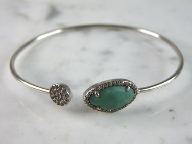 Womens Vintage Estate Sterling Silver Modernist Cuff Bracelet