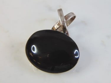 Womens Vintage Estate Sterling Silver Marcasite Pendant