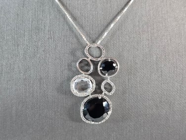 Womens Sterling Silver Modernist Pendant Necklace