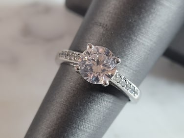Womens Estate Sterling Silver CZ Ring