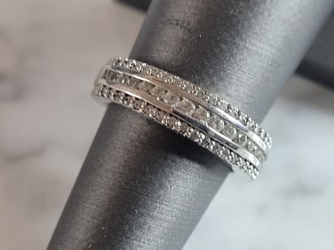Womens Estate Sterling Silver CZ Ring