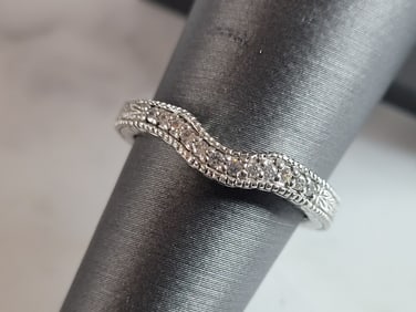 Womens Estate Sterling Silver CZ Ring