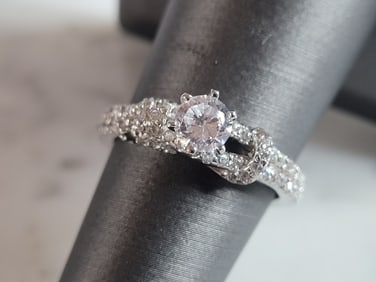 Womens Estate Sterling Silver CZ Ring