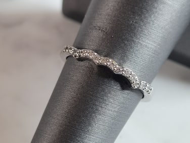 Womens Estate Sterling Silver CZ Spacer Ring