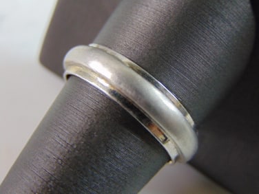 Mens Vintage Estate 18K White Gold Wedding Band Ring