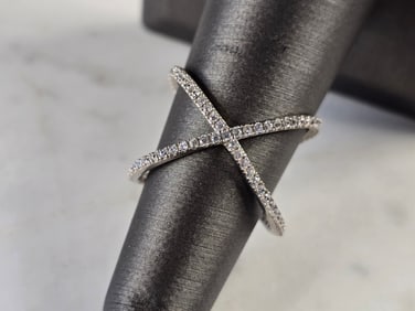 Womens Vintage Estate Sterling Silver Modernist Ring