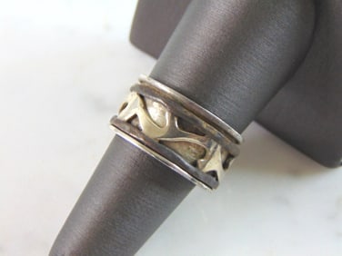Womens Vintage Estate Sterling Silver Fidget Ring