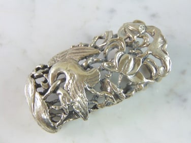 Womens Vintage Estate Sterling Silver Swan Belt Buckle