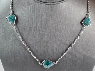 Womens Vintage Estate Sterling Silver Modernist Pendant Necklace