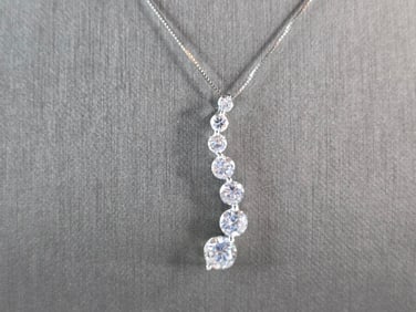 Womens Vintage Estate Sterling Silver Journey Pendant Necklace