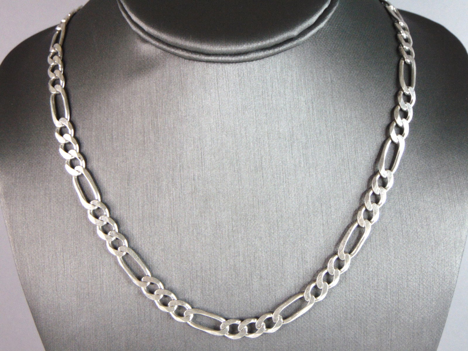 Mens Vintage Estate Sterling Silver Chain Link Necklace (1 of 4)