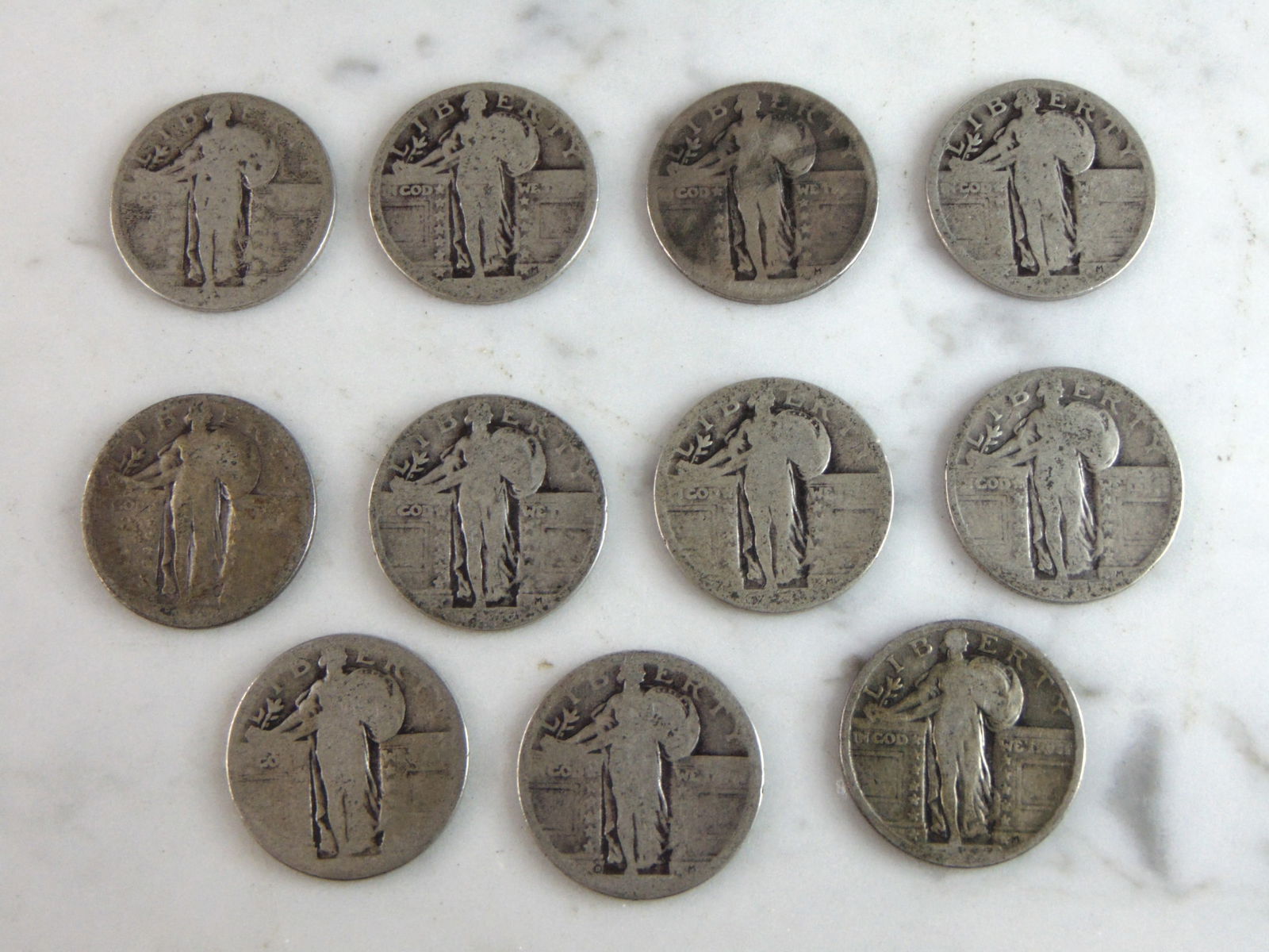 Lot of 11 Standing Liberty Quarter Dollar Coins (1 of 6)