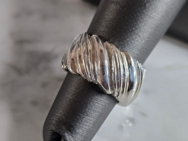 Womens Vintage Estate Sterling Silver Modernist Ring