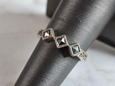 Womens Vintage Estate Sterling Silver Modernist Ring