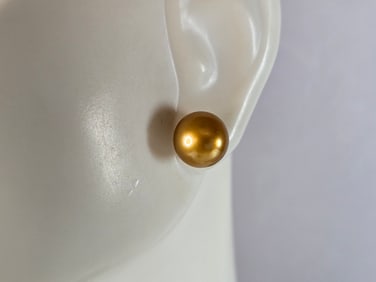 Womens Vintage Estate Sterling Silver Gold Tone Stud Earrings