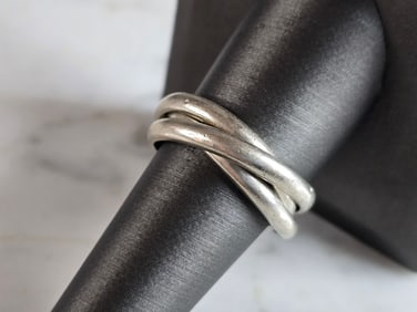 Womens Vintage Estate Sterling Silver Trinity Ring