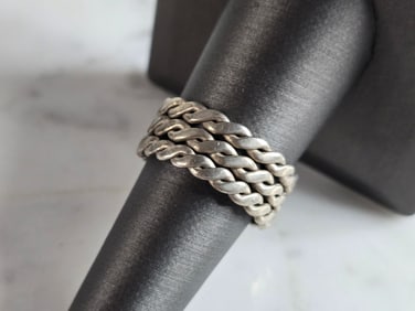 Womens Vintage Estate Sterling Silver Modernist Ring