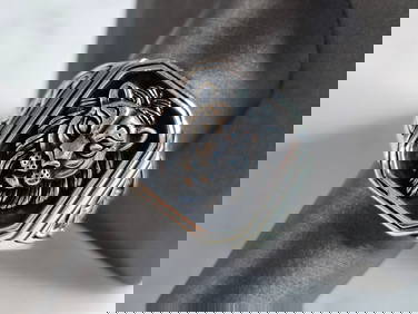 Mens Sterling Silver Lions Head Ring (1 of 5)