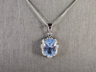 Womens Estate Sterling Silver Modernist Pendant & Necklace