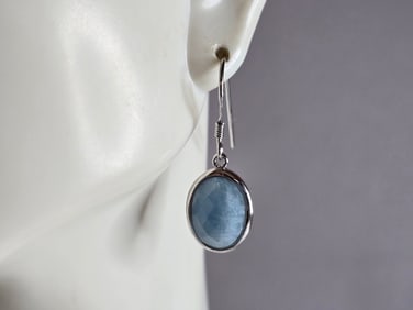 Pr Womens Sterling Silver Kyanite Dangle Earrings