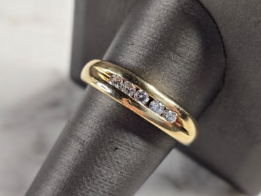 Mens Vintage Estate 14K Yellow Gold Diamond Ring