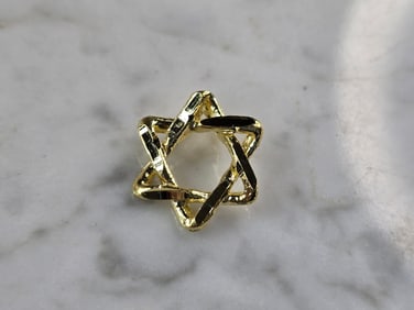 Sterling Silver Gold Tone Star of David Modernist Pendant