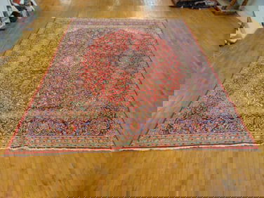 Vintage Estate Semi-Antique Handmade Kashan Rug