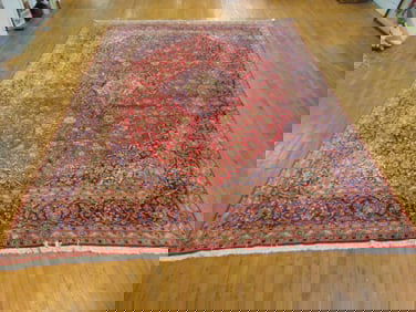 Vintage Estate Semi-Antique Handmade Kashan Rug