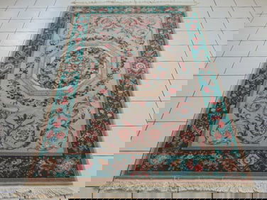 Decorative Vintage Estate Handmade Aubusson Rug