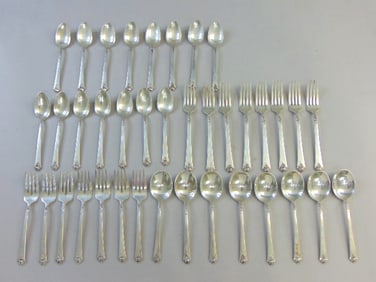 Royal Crest Sterling Silver Castle Rose Flatware Set