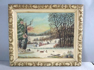 Vintage Estate Artist Signed & Framed Landscape Oil Painting