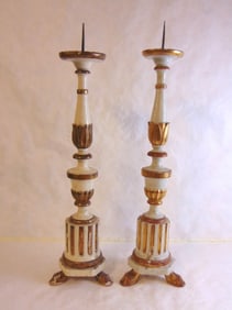 PR ANTIQUE FRENCH TORCHIERE CANDLE HOLDERS
