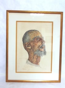 VINTAGE WATERCOLOR PAINTING OF MIDDLE EASTERN MAN