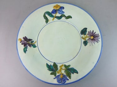 Decorative Hand Painted French Porcelain Floral Plate