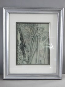 Vintage Estate Framed Art Deco Print