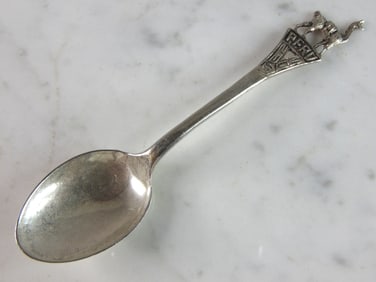 Vintage Estate Sterling Silver Peru Alpaca Collector Spoon