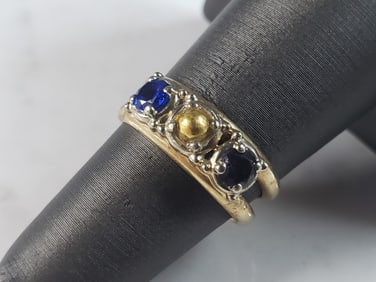 Womens Vintage Estate 14K Gold Sapphire Ring