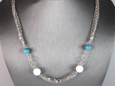 Womens Vintage Estate Sterling Silver Modernist Necklace