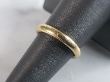 Womens Vintage Estate 18K Gold Hilcox British Wedding Band Ring