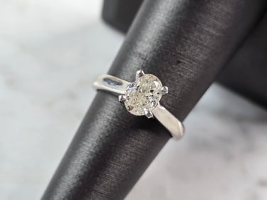 Womens Vintage Estate Platinum 0.75ct Diamond Ring