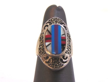 Womens Sterling Silver Southwestern Style Ring