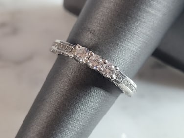 Womens Estate Sterling Silver CZ Ring