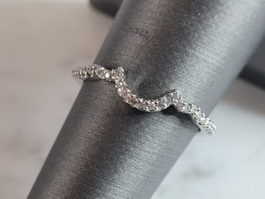 Womens Estate Sterling Silver CZ Spacer Ring