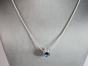 Womens Vintage Estate Sterling Silver Floral Charm Necklace