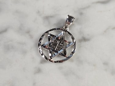 Sterling Silver Jewish Judaica Star of David Religious Pendant
